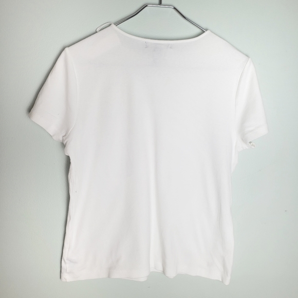 Lauren Ralph Lauren Women's Casual White Corset Sleeve T-Shirt Size: Medium - Picture 5 of 5